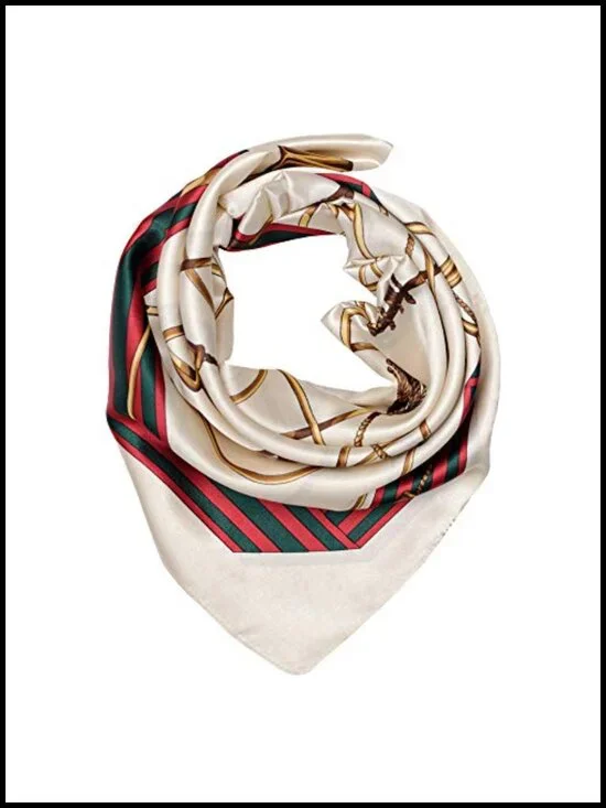 35'' Satin Square Head Scarf Silk Feeling Lightweight Hair Wrap