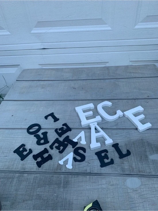 Decorative Black and White Wooden Letters - Mixed Set