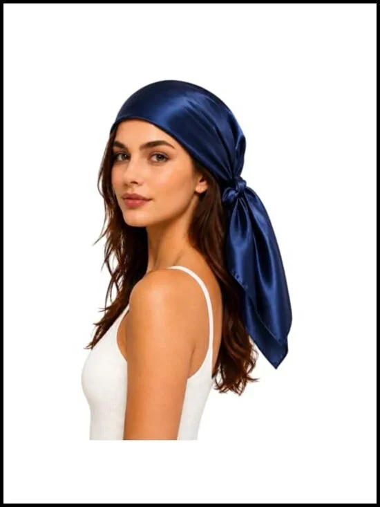 100% Mulberry Silk 35x35 Head Scarf Anti-Frizz Sleeping Hair Wrap