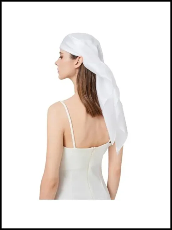 100% Mulberry Silk Square Head Scarf for Hair Sleeping Wrap