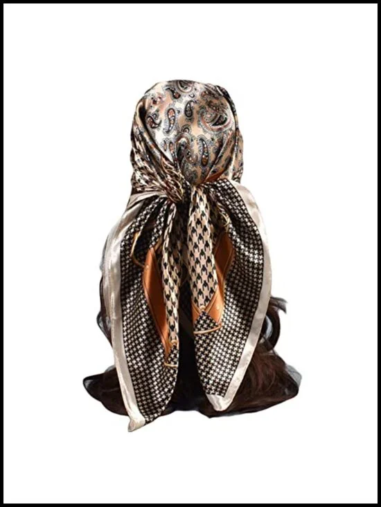 35 inch Large Women's Satin Square Silk Feeling Hair Scarf Wrap Headscarf