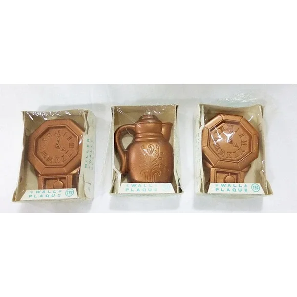 Vtg Miller Studios MCM chalkware chalk wall plaques magic mounts farmhouse