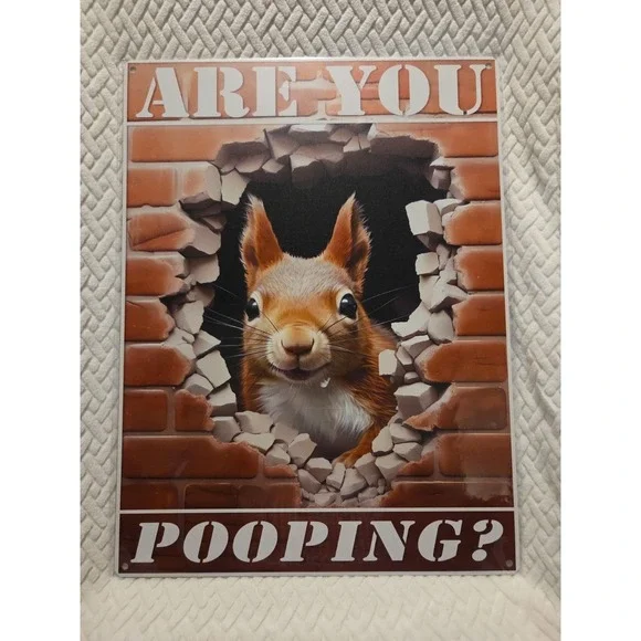 Funny Metal Tin Signs  Are you Pooping Vintage‎ Wall Art Decoration 12 x 16