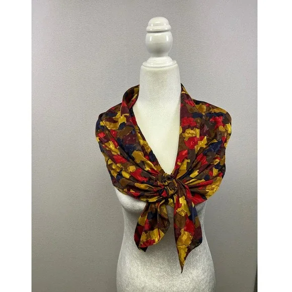 Vintage Aesthetic Unbranded Womens OS Multicolor Geometric Mosaic Jacquard Scarf