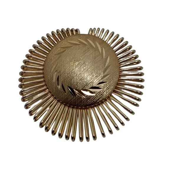 ​Vintage Western Germany Gold Sunburst Scarf Clip • Signed MCM Starburst