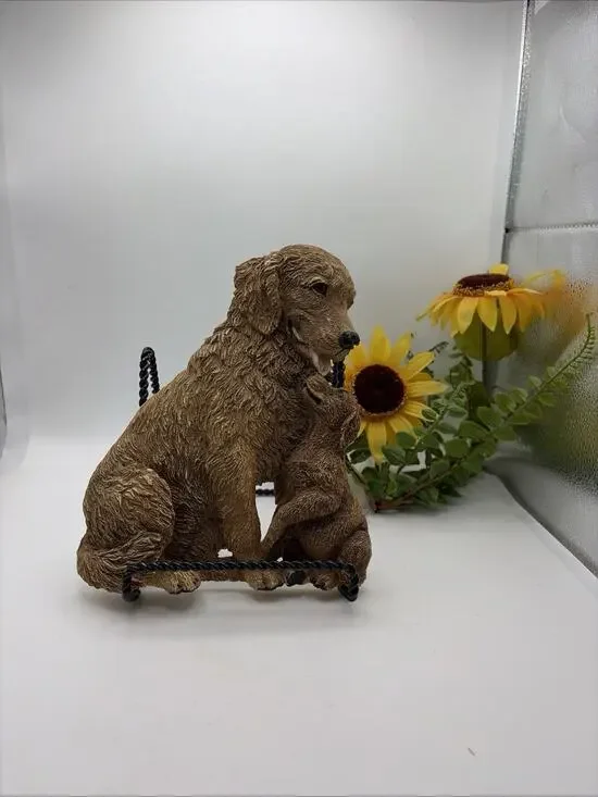 Golden Retriever And Puppy. Plaque By Fig Graphics 1991.