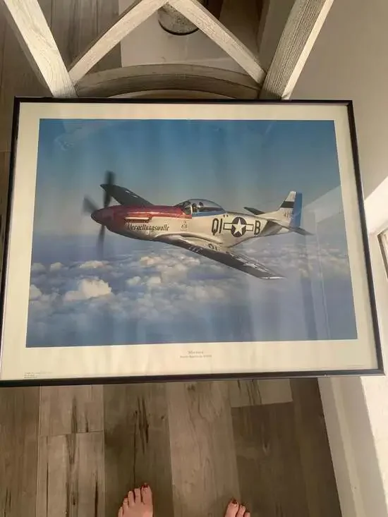 Vintage North American P-51D Mustang Vergeltungswaffe Framed Aircraft Aviation P