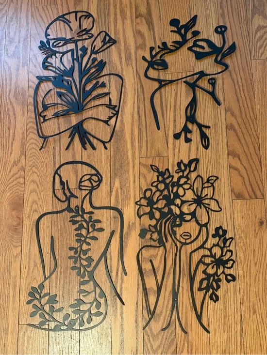 Metal Abstract Women Wall Decor