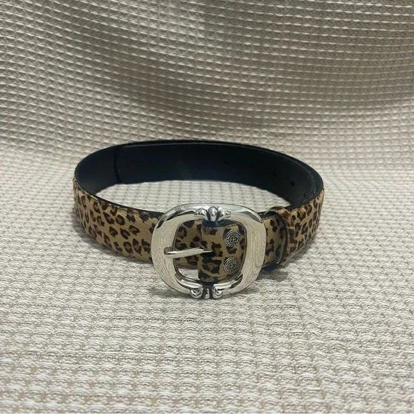 Chrome Hearts Leopard Print Belt with Silver Buckle