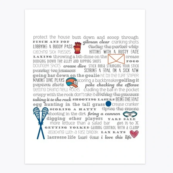 Tandem for Two I Love This Lacrosse Life Lax 8x10 Wall Art Print Gift NEW NWT
