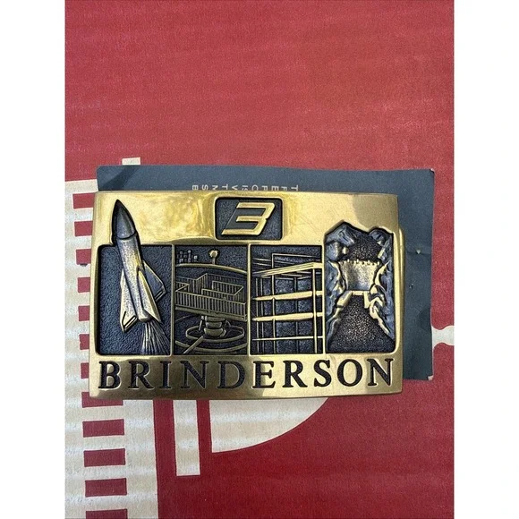 VINTAGE BRINDERSON BELT BUCKLE SOLID BRASS BTS 1983
