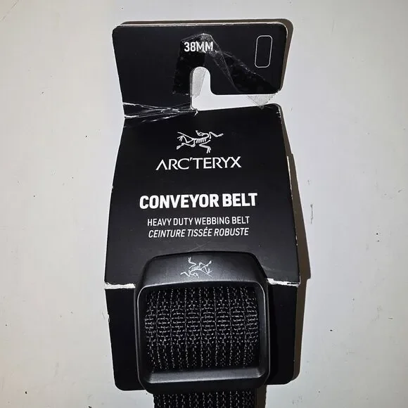 Arc'teryx Conveyor Belt 38mm Black Webbing Metal Buckle Size Large