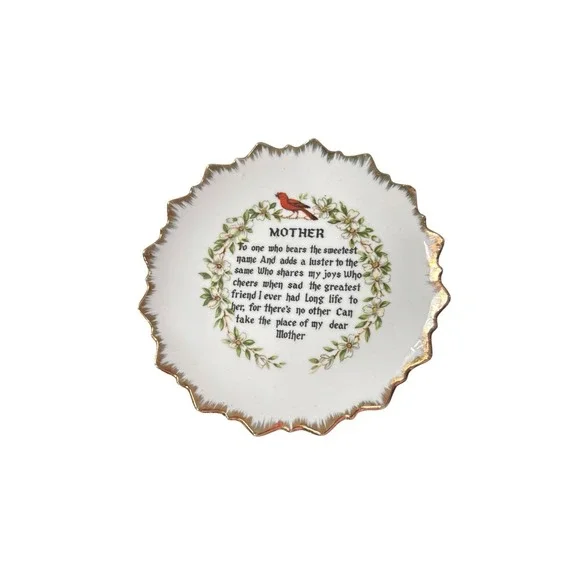 Vintage Mother To One Who Bears the Sweetest Name Wall Plate Poem 6