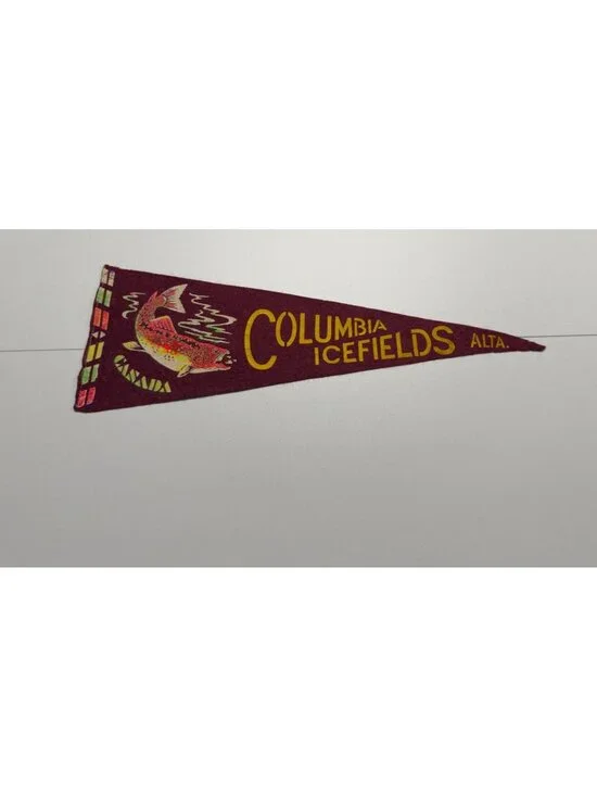 Vintage Columbia Icefields Alta. Canada pennant