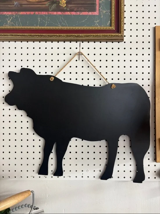 Home Collection Black Cow Silhouette Hanging Wall Art