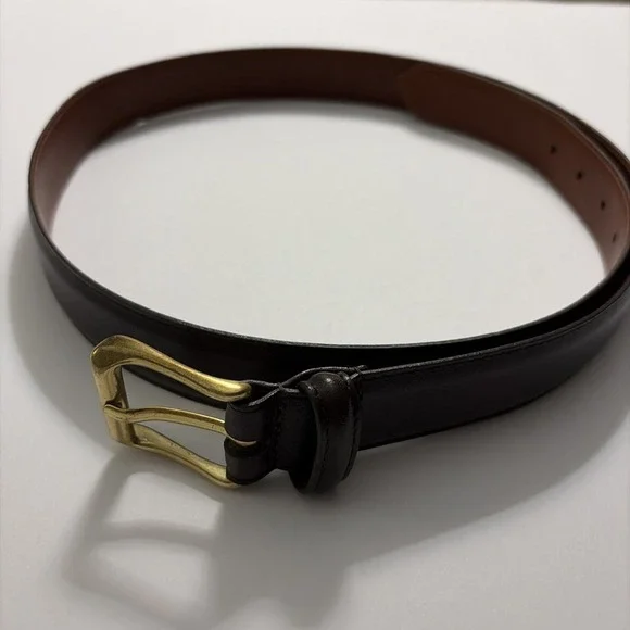 Coach Leather Belt 38 Dress Burnished Cowhide Brass Buckle Brown 5950