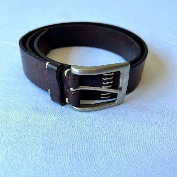 *FIRM PRICE* Frank Daniel Italian Made Leather Belt with Stitch Details