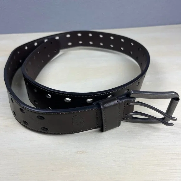 Mossy Oak Mens Brown Bonded Leather Double Prong Belt 36-38 B1008891FD