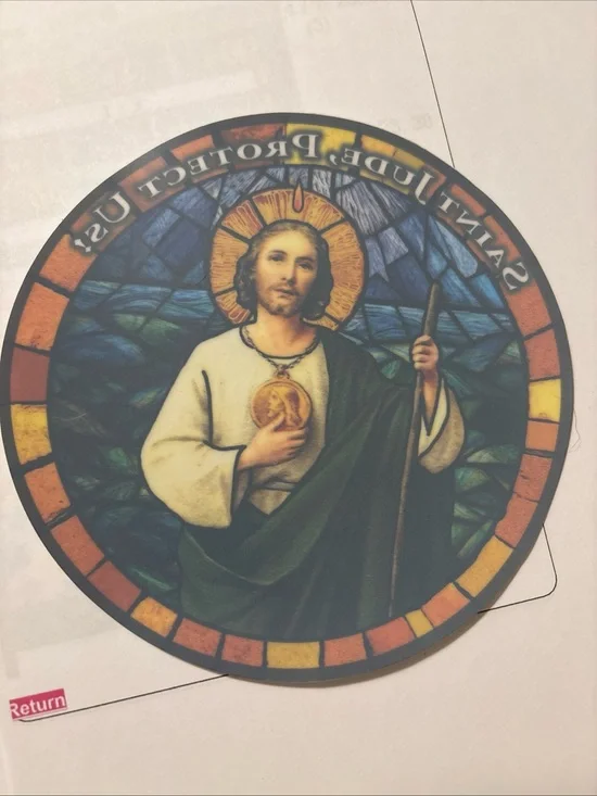Saint Jude Protect Us Window Clinger