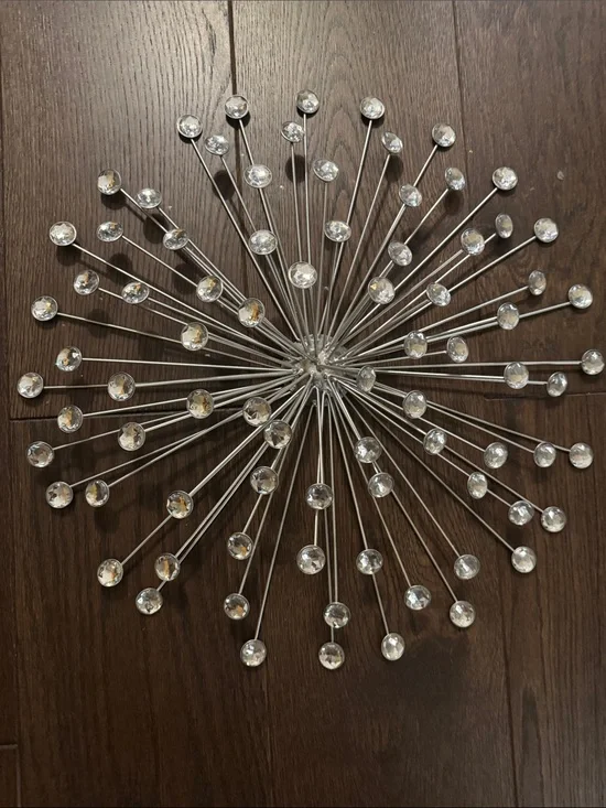Starburst Wall Decor/Crystal Accent Metal Wall Sculpture - Glam