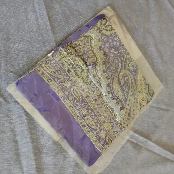 Printed design Purple Silk Scarf 40