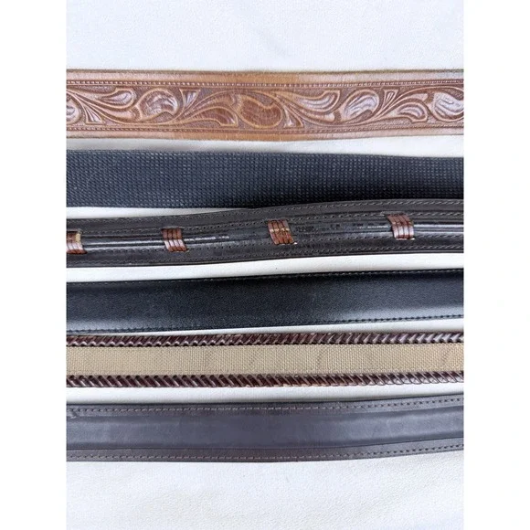 Vintage Men's Belt Lot Leather Western Casual Dress Mixed Sizes 6 Belts