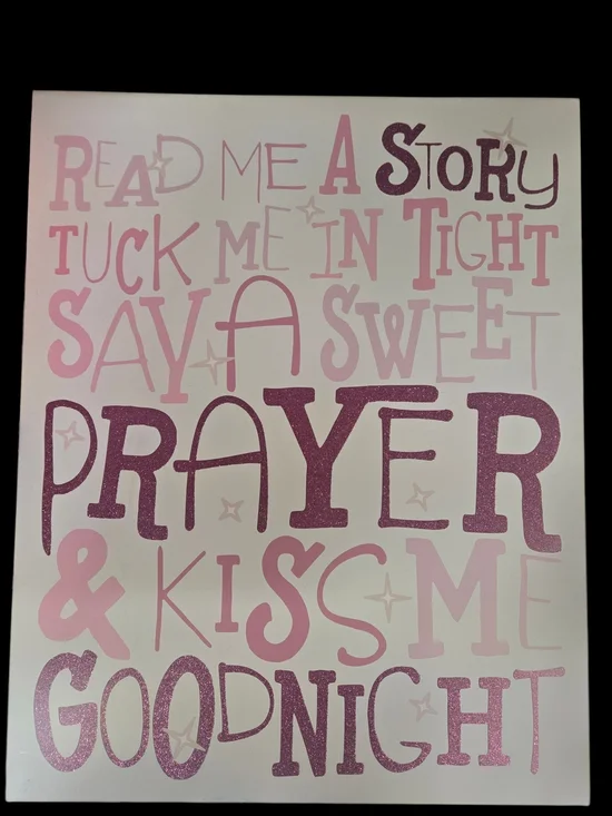 Pink 'Prayer & Kiss Me Goodnight' Wall Art