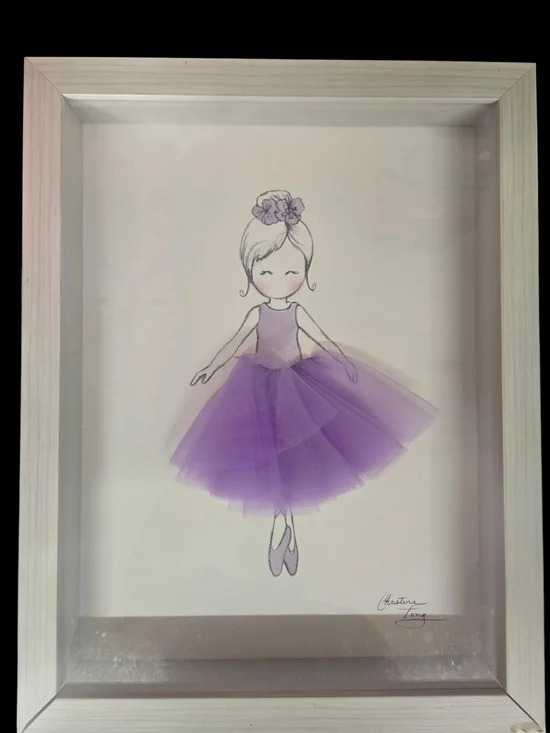 Pretty Ballerinas Purple Tulle Ballerina Wall Art