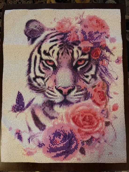 Purple Tiger Diamond Art Painting - Unframed - 14