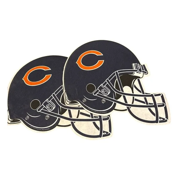 2 Chicago Bears NFL Football Helmet Cutout Wall Decor Rico Industries‎ Novelties