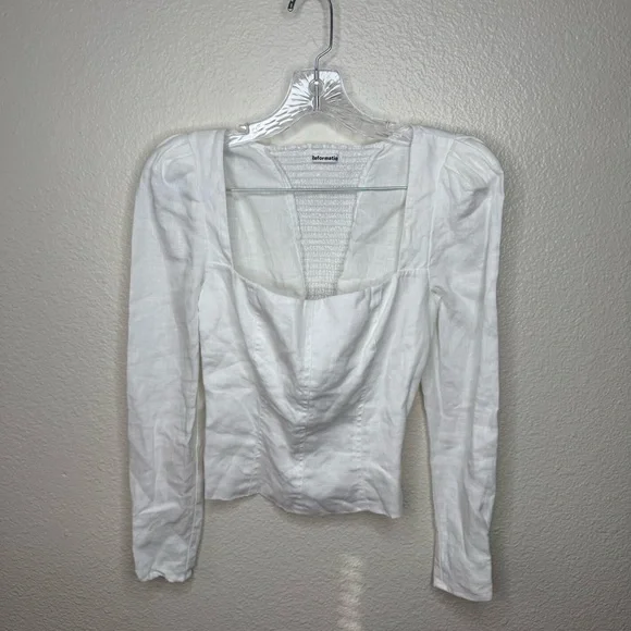 REFORMATION Fillmore Top White | square neck, puff sleeved tops |