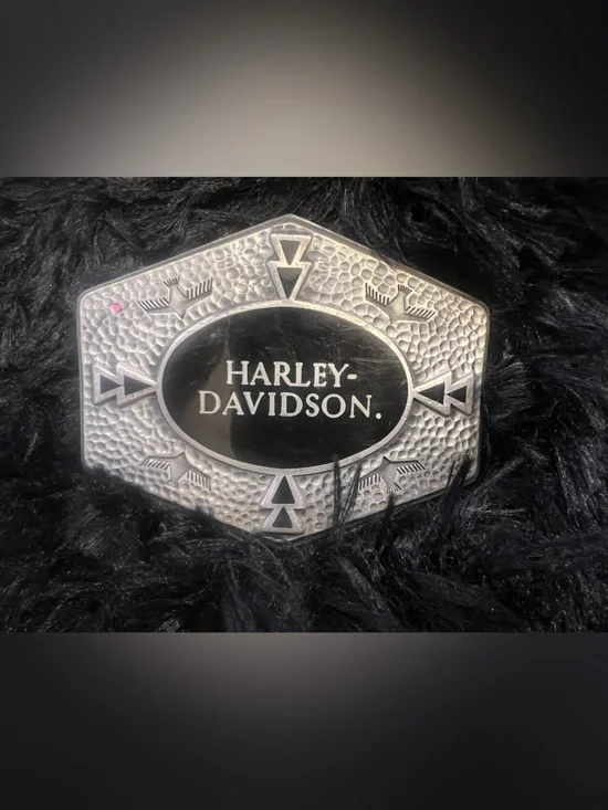 Harley-Davidson Silver Pewter Engraved Belt Buckle