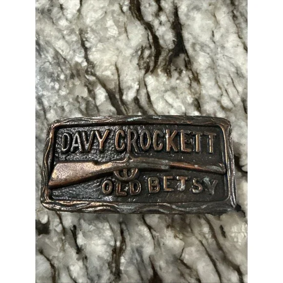 Vintage DAVY CROCKETT Old Betsy Belt Buckle 1950s NOS