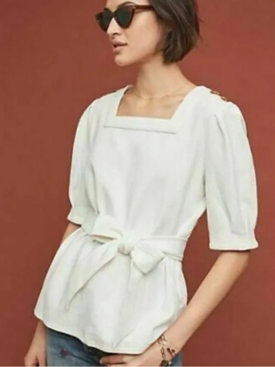 Anthropologie Barnette Puff-Sleeved Top, size XL