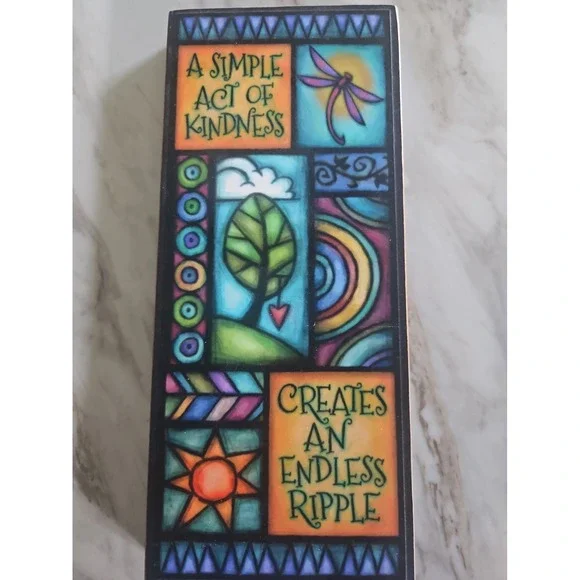 Michael Macone Printed Wood Art Plaque Act of Kindness Quote Archival Wall Hang