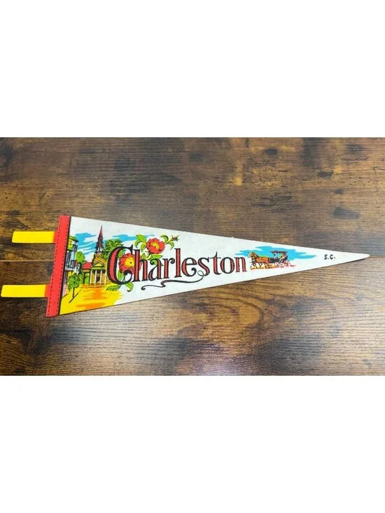 Vintage Charleston SC Felt Pennant 14 inches