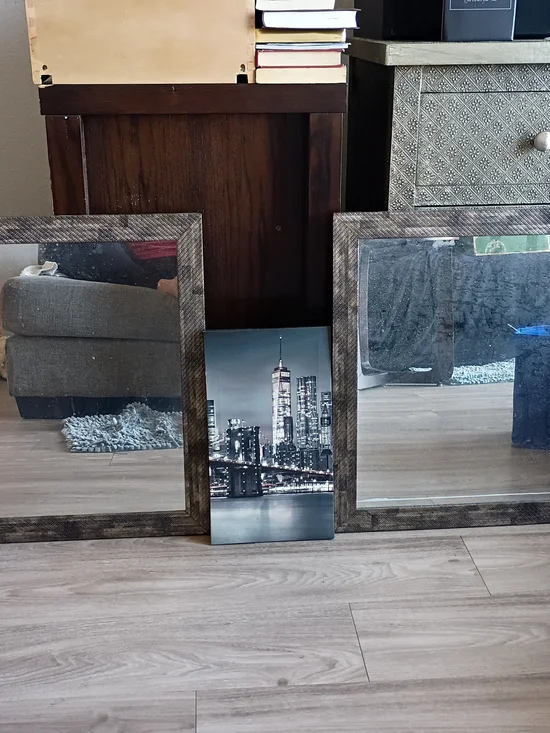 Monochrome City Skyline Canvas with Bridge