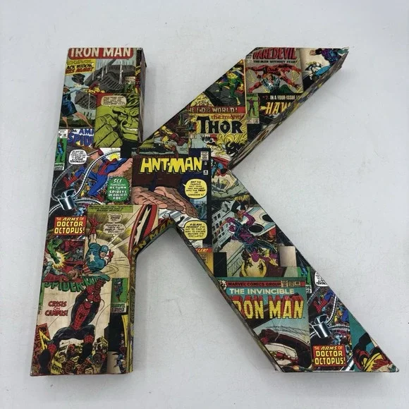 Marvel Comics Wall Decor Stand Hang Boy Kid Child Name Letter K 10