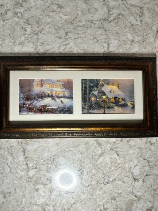 Thomas Kinkade Victorian Christmas II & Stonehearth Hutch