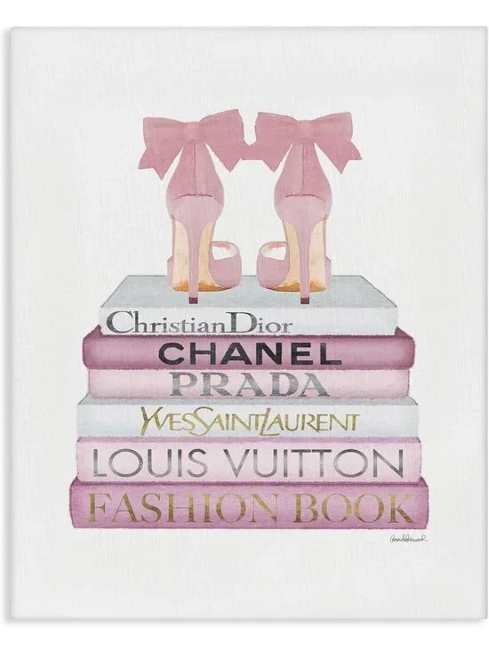 Chic Pastel Pink Heels Canvas Wall Art | 16x20 Inch Ready to Hang Decor Gift