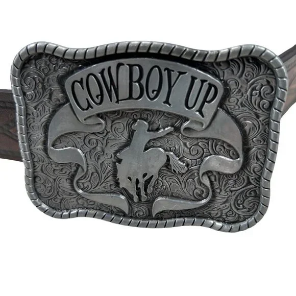 Wrangler Cowboy Up Western Belt Buckle Rodeo Festival Fair