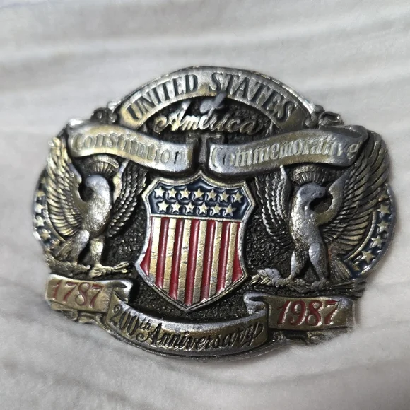 Vintage 1987 United States of America Constitution Commemorative Belt Buckle