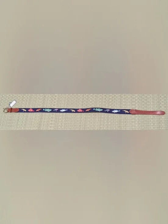 NWT Smathers & Branson Fish & Tackle Needlepoint Belt Size 38