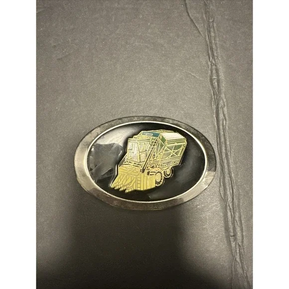 Vintage John‎ Deere Combine Belt Buckle Enamel
