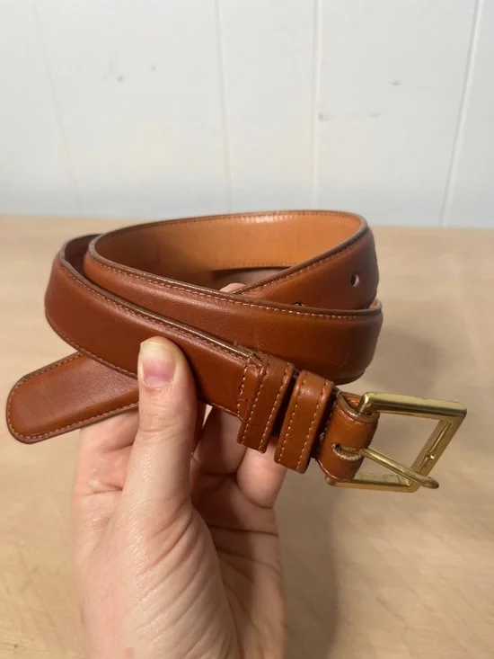 Coach British Tan Leather Belt with Brass Buckle Size 32