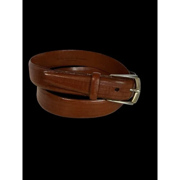 Johnston Murphy USA Men's Aniline kipskin Shoulders Leather Dress Belt 34 Italy