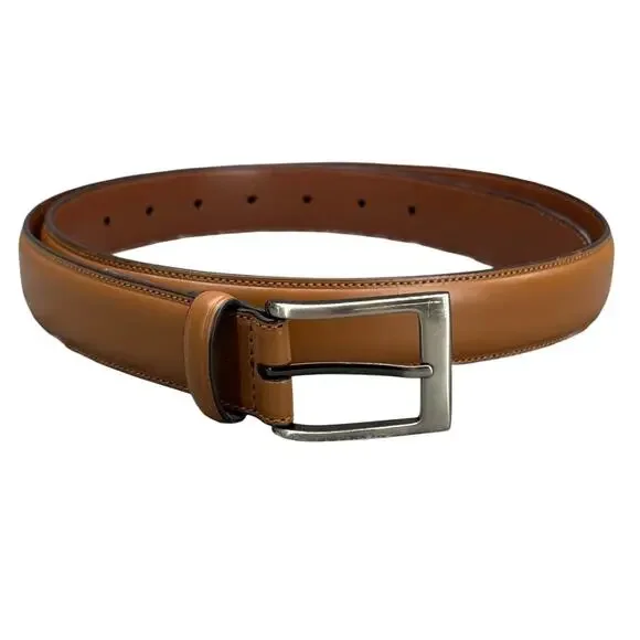 Perry Ellis Brown Leather Brushed Nickel Buckle 1