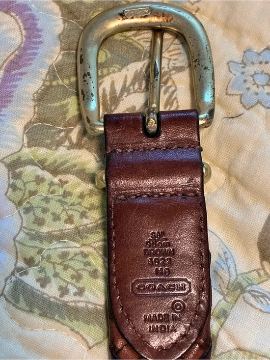 Coach Braided Men's Leather Strap in Dark Brown