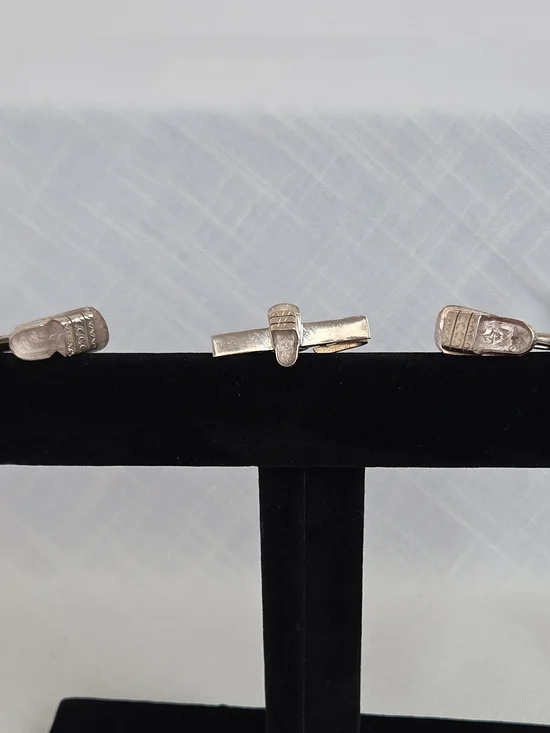 Vintage Sterling Silver Shoe Cufflinks And Tie Pin Made In Mexico