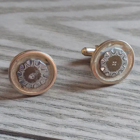 Vintage Cuff links Gold and silver colors 3/4
